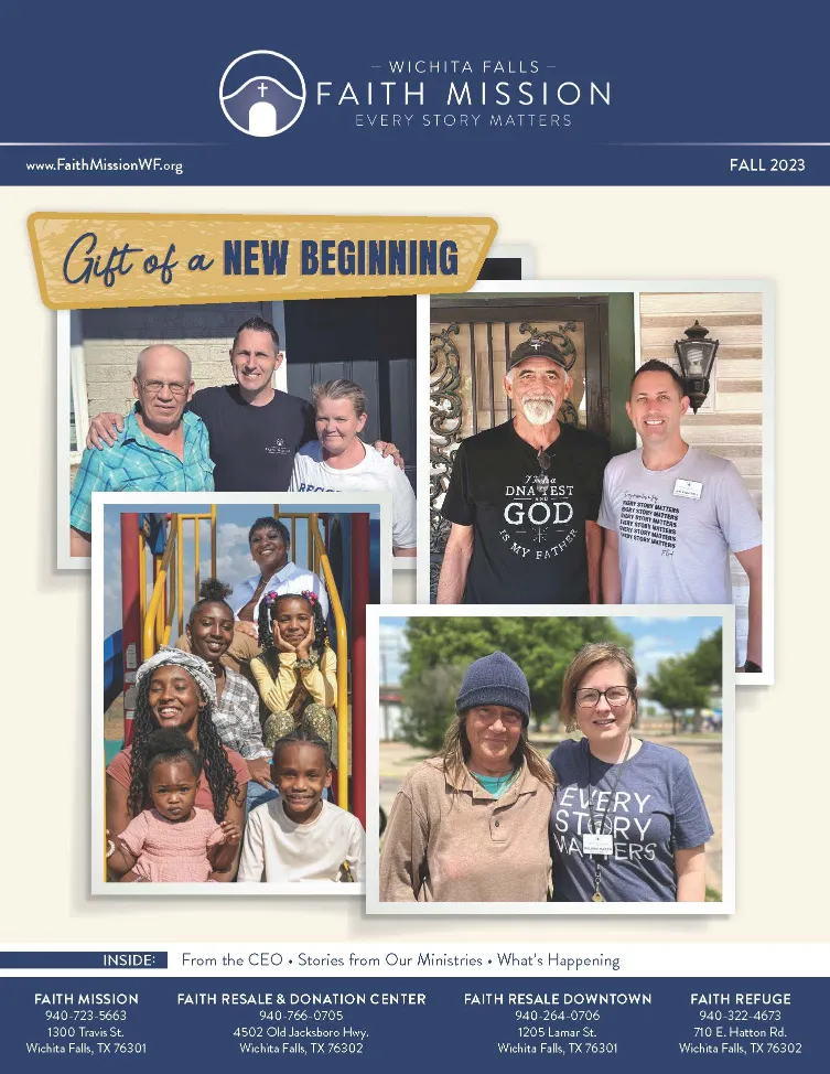 Wichita Falls Faith Mission fall newsletter 2023 cover page